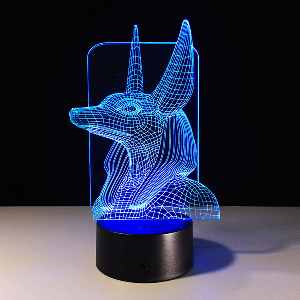 Pharaoh's guard 3D Optical Illusion Lamp Night Light DC 5V USB Charging AA Battery Dropshipping Free Shipping