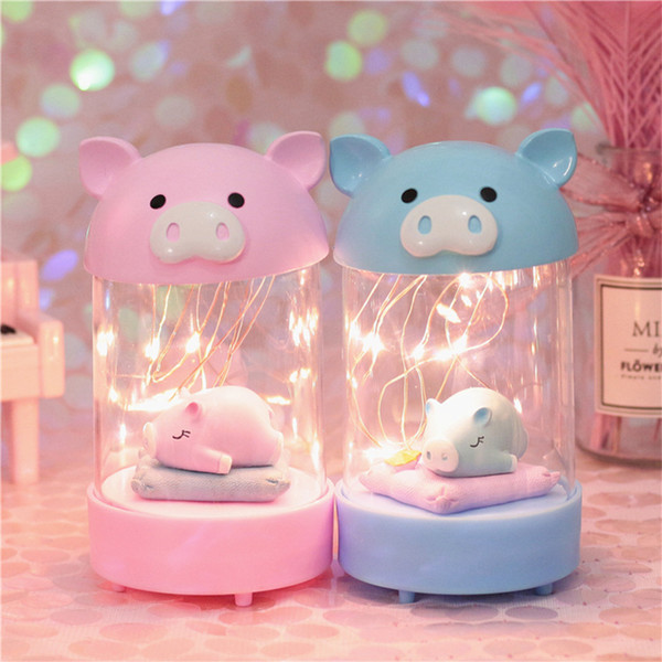 Piglet LED Night Lights Cartoon Children Kids Home Decor Table Desk Lamps Lovely Pig Creative Handmade Gift Lamp Luminaria