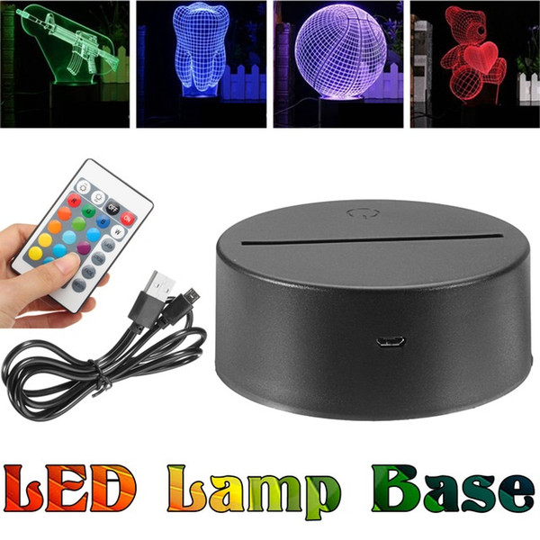 RGB Lights LED Lamp Base for 3D Illusion Lamp 4mm Acrylic Light Panel AA Battery or DC 5V USB 3D nights lights