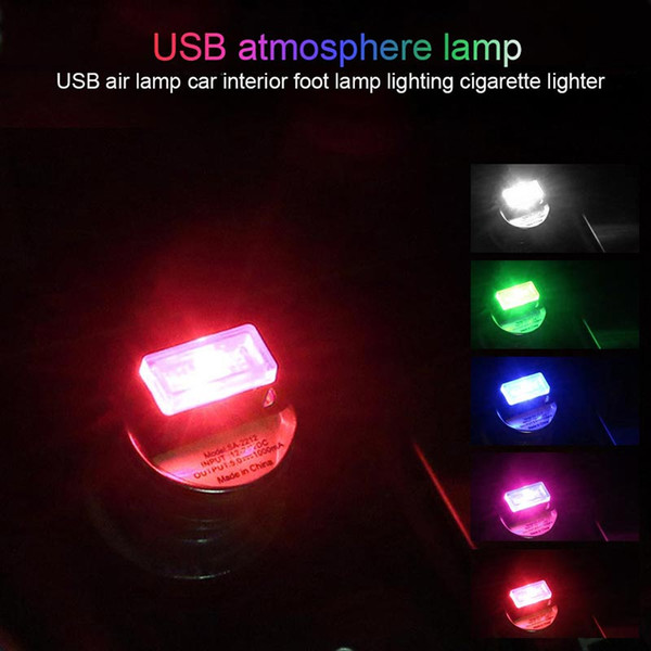 Car USB LED Atmosphere Lights Decorative Lamp Emergency Lighting Universal PC Portable Plug and Play Red/Blue/White