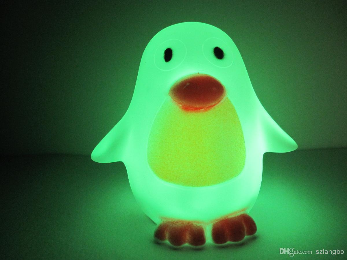 Colorful Penguin LED Night Lights AG13 cell battery RGB Changing Shenzhen Exports