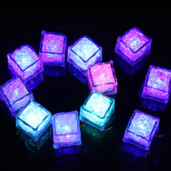 RGB flash led cube lights Ice Cubes lights Flash Liquid Sensor Water Submersible LED Bar Light Up for Club Wedding Party Champagne Tower