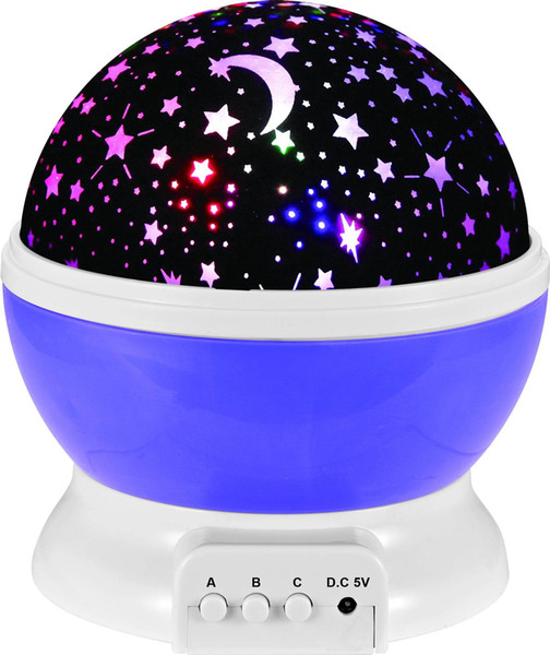 night Light Star Projector 360 Degree Rotation 3 Model 4 LED Bulbs Romantic Home Decoration DC5V AAA Battery Powered for Children Kids