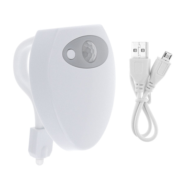 Smart 5V USB Charge 8 Color PIR Motion Sensor Bathroom Toilet Nightlight Seat Sensor Lamp Body Motion Activated with On / Off LEG_75D