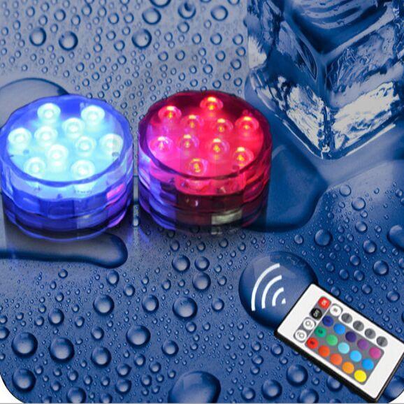 HOT 5050 SMD 10 LED Submersible Candle Lamp Remote Control Multicolor Floral Vase Base Waterproof Light Wedding Birthday Party Decoration