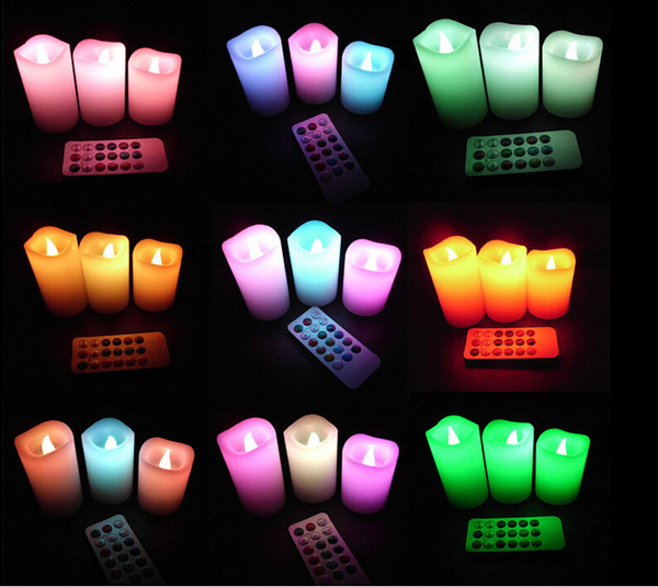 Changing 12 Color LED Electronic Flameless Smokeless Candle Light Remote Control