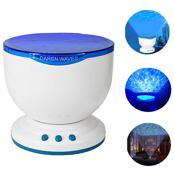 Hot Selling Led Night Light Projector Ocean Waves Projector Projection Lamp With Speaker Indoor Novelty Lighting Music Player 1pc