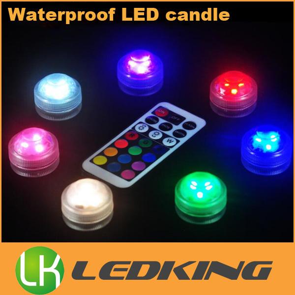 RGB 3 LED candle lights wireless waterproof submersible led light 10PCS/Lot With a remote control 13 colors change for fish tank