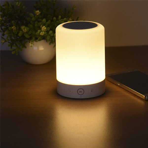 Wholesale- LED Touch Lamp Night Light Functional Bluetooth Speaker With TF Card Slot Music Sound Box Touch LED Hands-free Table Lamp