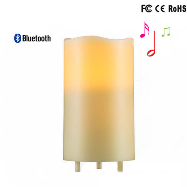 LED Night Light Speaker Bluetooth USB Rechargeable Portable LED Candle lamp Recycling Simulation Wax with Remote Control