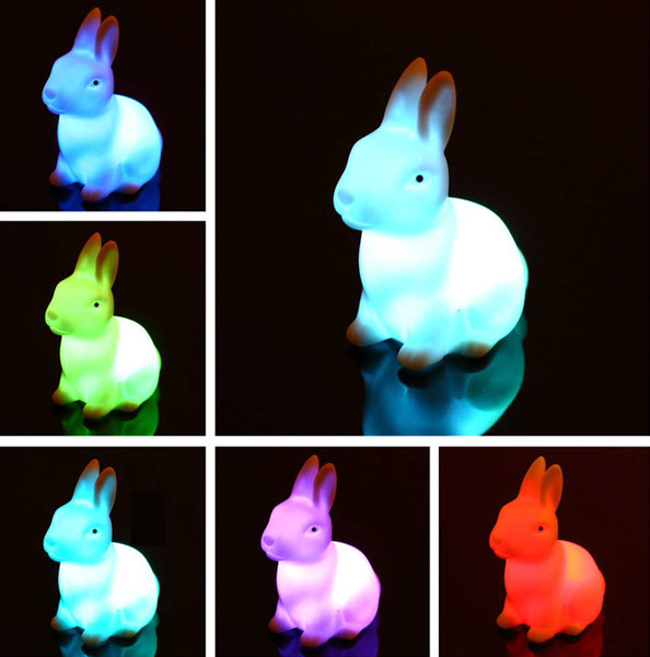 Hot sale Funny Child Kid Toy LED Night Light Rabbit Lamp Color Changes Wedding Decor Gift