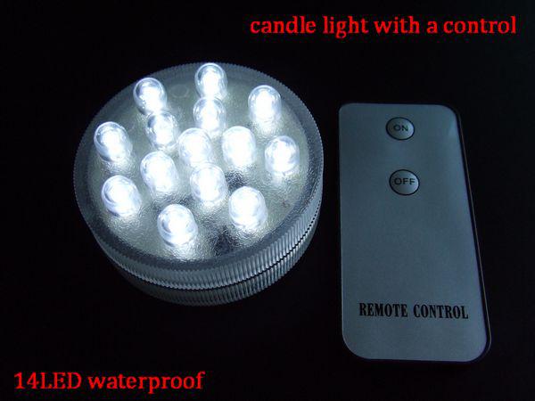 New arrival 14LED waterproof led candle light submersible light with a remote control