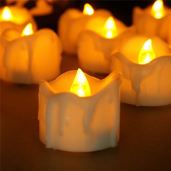 Drop tear LED tealight Flicker Battery Candles Plastic Electric Candles Flameless Tea Lights For Christmas Halloween Wedding Decoration