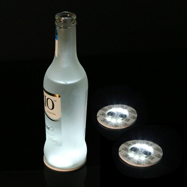 Wine Bottle Lights, 6 LEDs Sticker Coaster Discs Lights for Wine Bottle, Liquor Bottle, or Other Clear Glass Decoration for Party