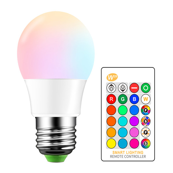 E27 RGB LED Bulb 5W 16 Color Changeable Lamp LED Spotlight+24Keys IR Remote Control AC85-265V Holiday Lighting bombilla led