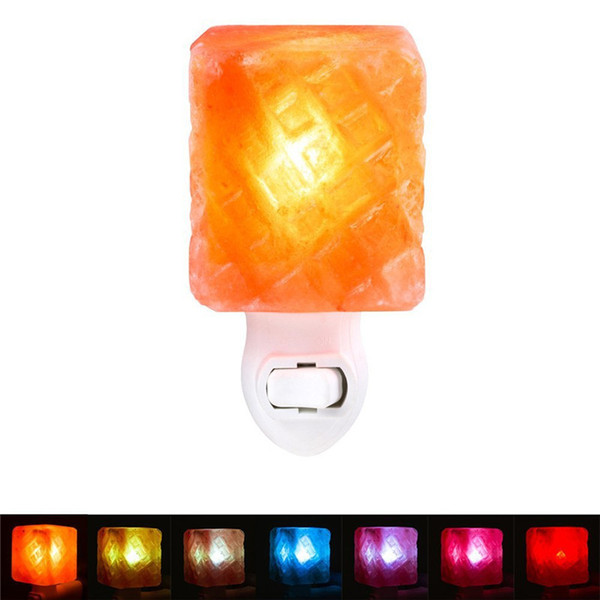 5 Shape Colorful Changeable Mini Himalayan Salt Lam LED Night Light Wall Lamp Bedside Bedroom Home Decor Novelty Lighting US EU UK AU Plug