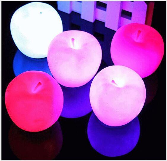 Wholesale Seven Color Changeable Led Apple Night Lights Lamp Kids Birthday Gifts Flash Toy Decoration Lights
