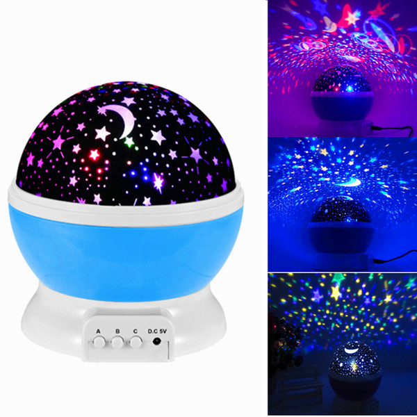 2016 Christmas Projector Rotation Starry Star Night Light Moon Sky Romantic Night Projector Light Lam Decorating Wedding Birthday Party hot