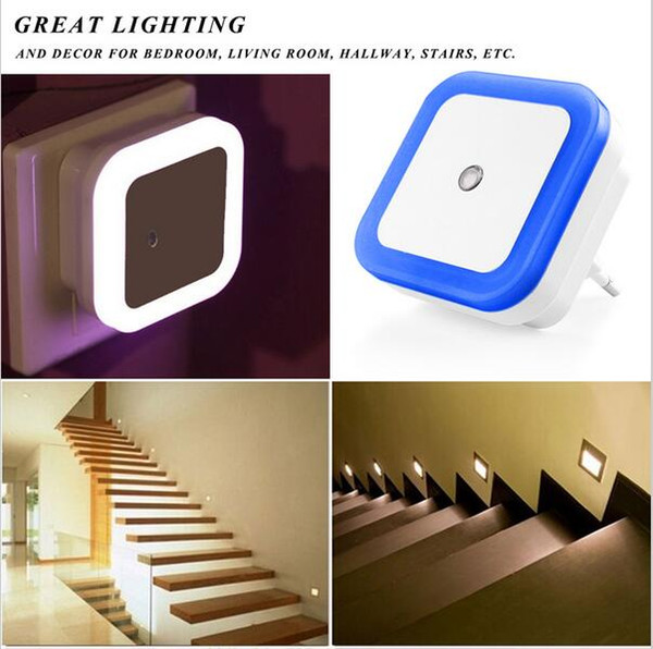 Mini Auto Night Lamp Baby Night Sleeping Lamp Built-in Light Sensor Control White Bedside Light Wall Lamp US/EU