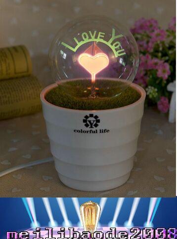 NEW Potted plants night lights 250G/pcs Couple fireworks night light Romantic 220v Shade Material Plastic MYY