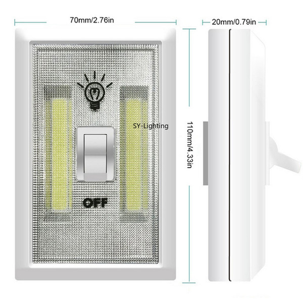 Magnetic LED with Switch Locker Night Light Cabinet Closet Bedroom Kitchen lamp white Lighting (Package of 2)