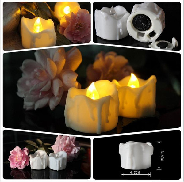 Christmas lights 3.6*4.3cm Battery operated Flicker Flameless LED drop tear candle Light Wedding Birthday Party Christmas Decoration JF-170