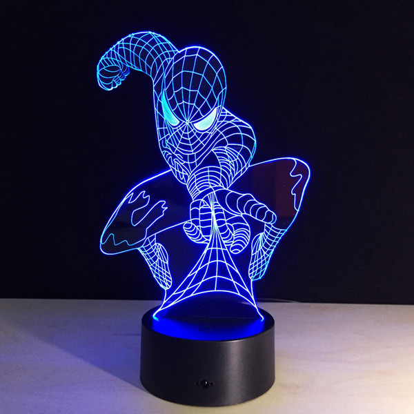 Spider Man for Children table lighting 7 Color Changing building USB Optical Illusion Home Decor Table Lamp Novelty Lighting for kids