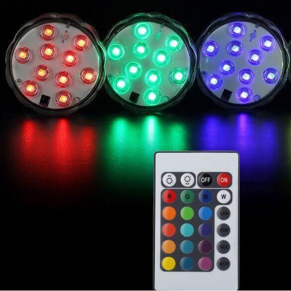 10 LED Submersible Candle Lamp Remote 5050 SMD Control Multicolor Floral Vase Base Waterproof Light Wedding Birthday Party Decoration