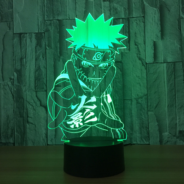 Cartoon Figure NARUTO 3D LED Lamp 7 Colors Night Light Christmas Engraved Acrylic Gifts Touch Switches Light Luminaria De Mesa Lampara