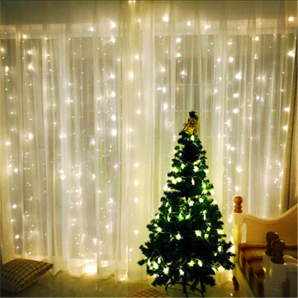 3x3m outdoor connectable led string curtain light fairy Christmas light garland waterproof garden party wedding fairy light AC 110V/220V