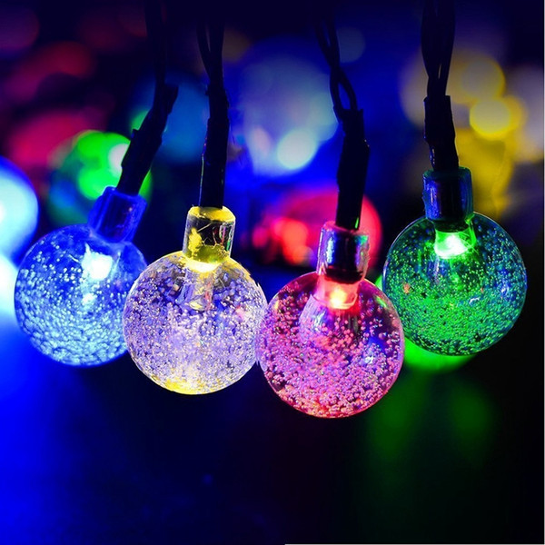 30LED Crystal Ball Solar Lighting String Christmas Trees Garden Party Fairy Lamp