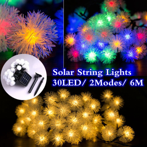 30 LED Solar String Lights Garden Chuzzle Ball Christmas Outdoor Fairy Lithting