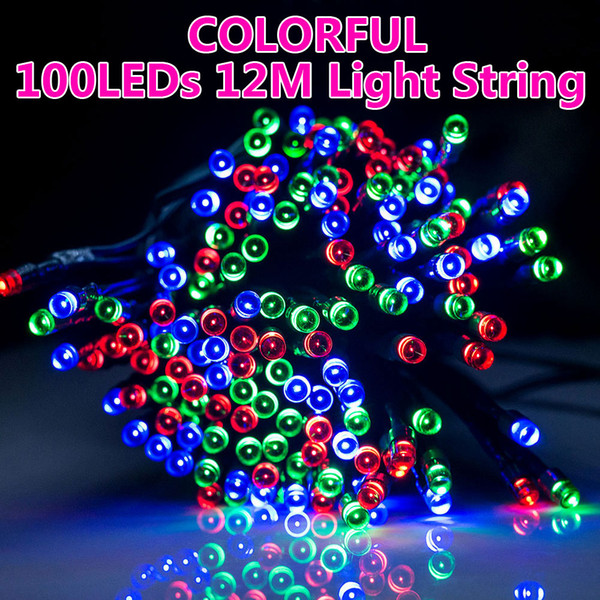 Solar String Lights Outdoor 100 LED Multi Garden Party Fairy Lighting