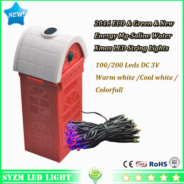 Outdoor Led Christmas Lights 6W 12W LED String Light New Energy DC3V Colorful Lighting with Mg - Salt Water for Holiday Decrations