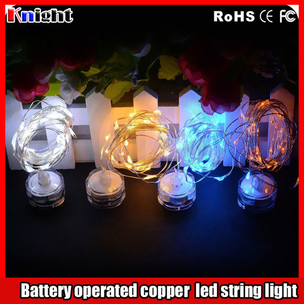 new arrival CR203 COIN battery operated led string light 2M/3M Copper wire led fairy string light for wed flower arrangement 50set