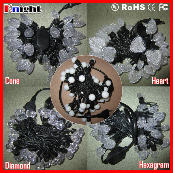low temperature resistance string light 5M 50lamps ,diamond pine cones bulb strip lights,IP65 waterproof ruber wire wedding decor.lamps 2pc