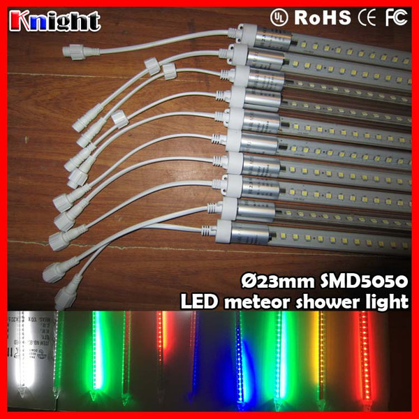 D23MM 1m smd5050 Meteor Shower light two-sided emitt 12v 0.8m outdoor PLAZA stree decoration tube RGB meteor lamp factory outlet 50pcs/lot