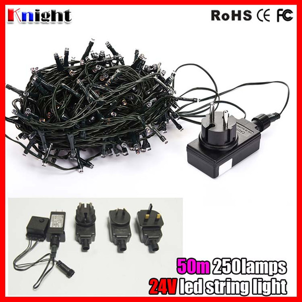 wholesale 12m 27m 50m 100m 24V LED twinkle light waterproof,christmas house outline decoration string lights, black wire twinkle lights DHL