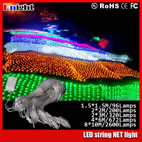 4x6m 672leds waterproof net string light 2*2m 3*2m 200/320L Mesh Nightligh garden Decorative 1.5*1.5m 96/120Lamps,8*10m 2600Leds web lights