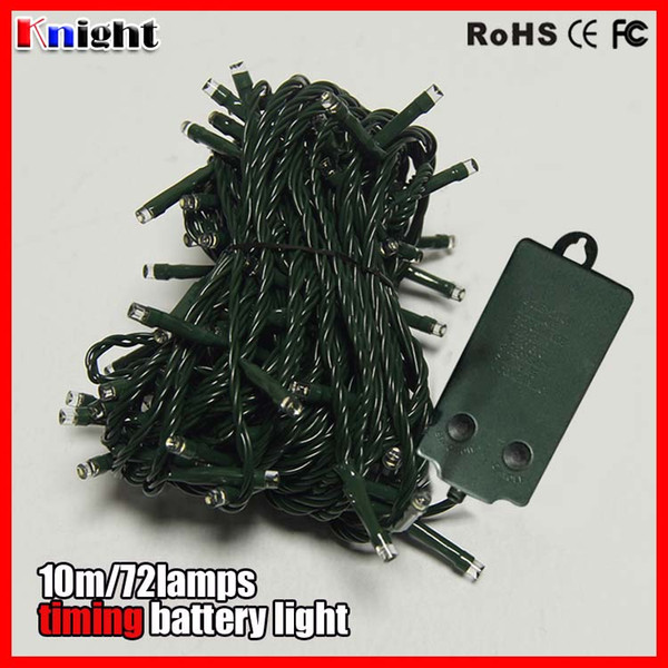 outdoor 3AA Battery Fairy LIGHT 10M(33ft) 72lamps LED String Light waterproof garden timing Flashing LED string light black wire 2pcs a lot