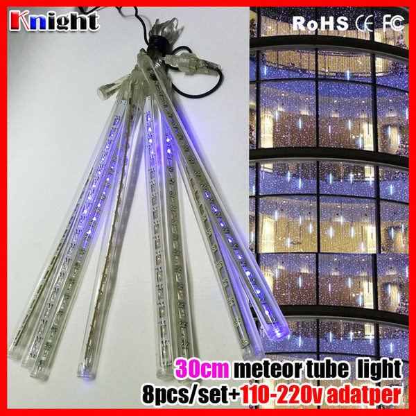 wholesale 50cm 240lams meteor shower set christmas lights blue led rain lights,30cm meteor tubes 144 led,Meteor Shower snow fall tube lights