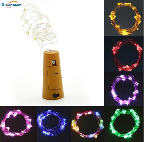 Hot 1M 10LED 2M 20LED Lamp Cork Shaped Bottle Stopper Light Glass Wine LED Copper Wire String Lights For Xmas Party Wedding