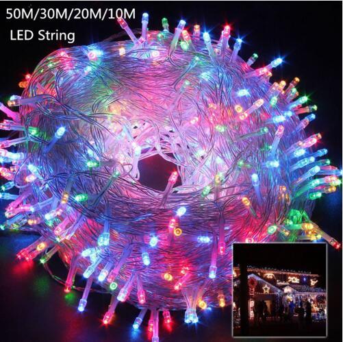 10M 20M 30M 50M LED string Fairy light holiday Patio Christmas Wedding decoration AC220V Waterproof outdoor light garland