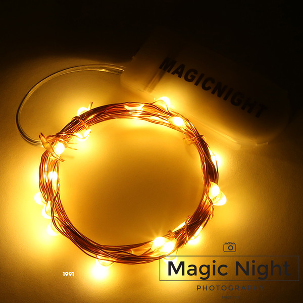 Magicnight 20 Warm White Color Micro LED String Lights on 7 Feet Extra Thin Copper Wire for DIY Wedding Centerpiece