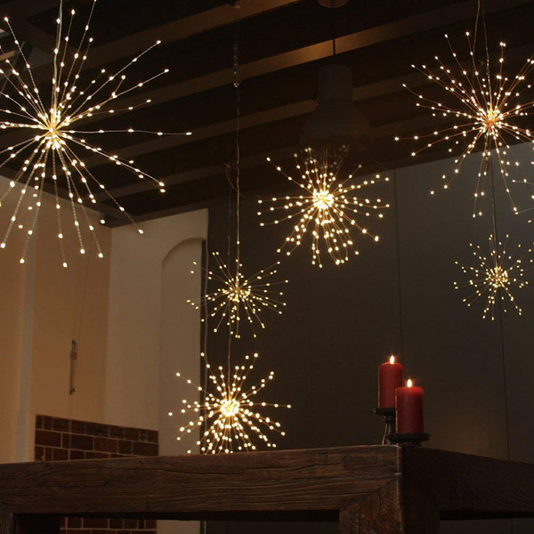 Dandelion Fireworks String Lights, LED Copper Starburst Lights Bouquet Shape 100 LED Micro Lights For DIY Wedding Decor