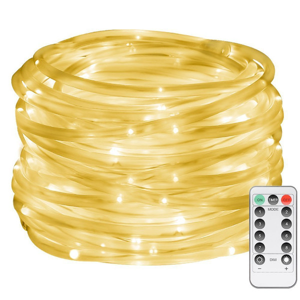 LED Dimmable Rope Lights, 6m 60 LEDs Waterproof 8 Modes, Battery Powered, Strip Lights for Garden Patio Party Christmas