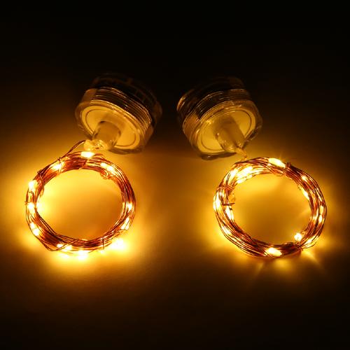 Magicnight Submersible Tea Lights 20 Leds Fairy String lights 7 ft Copper Wire,Set of 2 Warm White Color