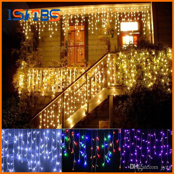 christmas outdoor decoration 3.5m Droop 0.3-0.5m curtain icicle string led lights 220V/110V New year Garden Xmas Wedding Party