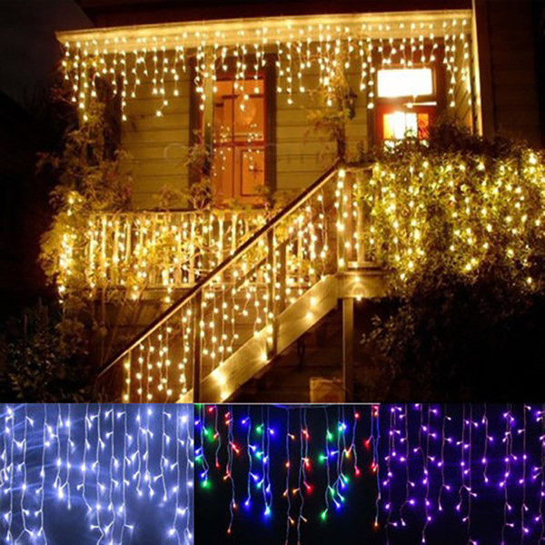 christmas outdoor decoration 3.5m Droop 0.3-0.5m curtain icicle string led lights 220V/110V New year Garden Xmas Wedding Party