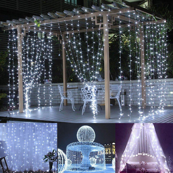 3*3M LED Window Curtain Icicle Lights 306 LED 9.8ft 8 Modes led String Fairy Light String Light for Christmas/Halloween/Wedding lights